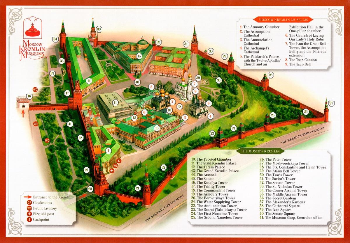 Kremlin, Moskova haritası