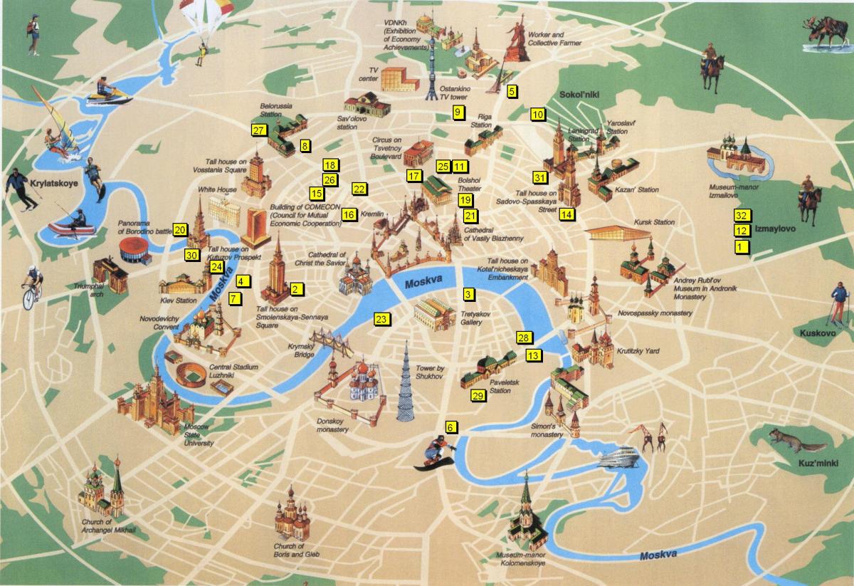 turistik harita Moskova
