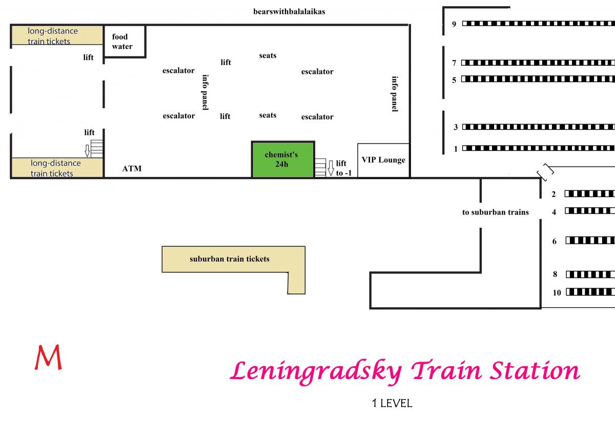 Leningradsky istasyonu, Moskova haritası