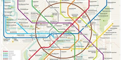 Moskova metro haritası İngilizce ve Rusça